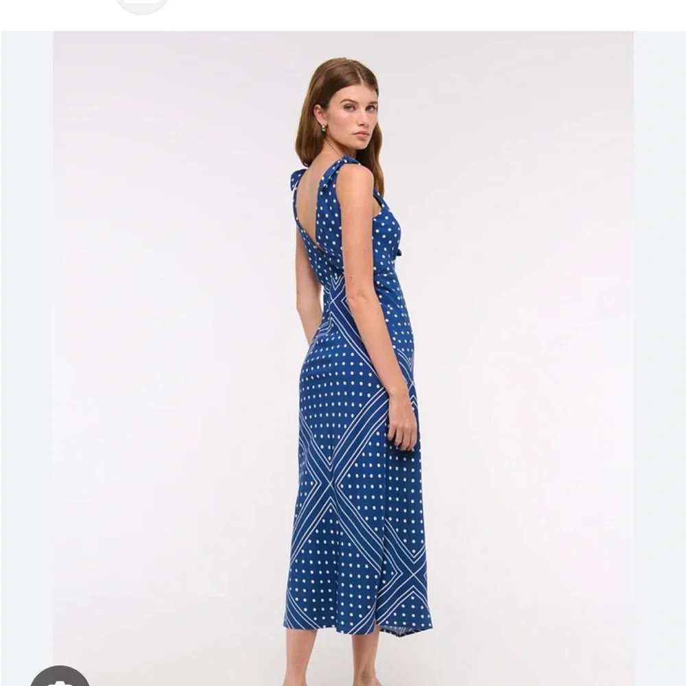 Abercrombie & Fitch Blue Polka Dot Maxi Dress
